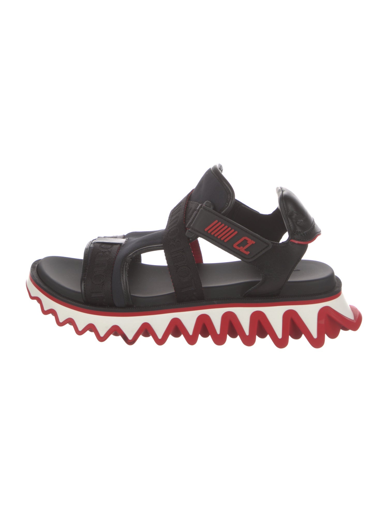 Christian Louboutin Printed Leather Trim Embellishment Sandals