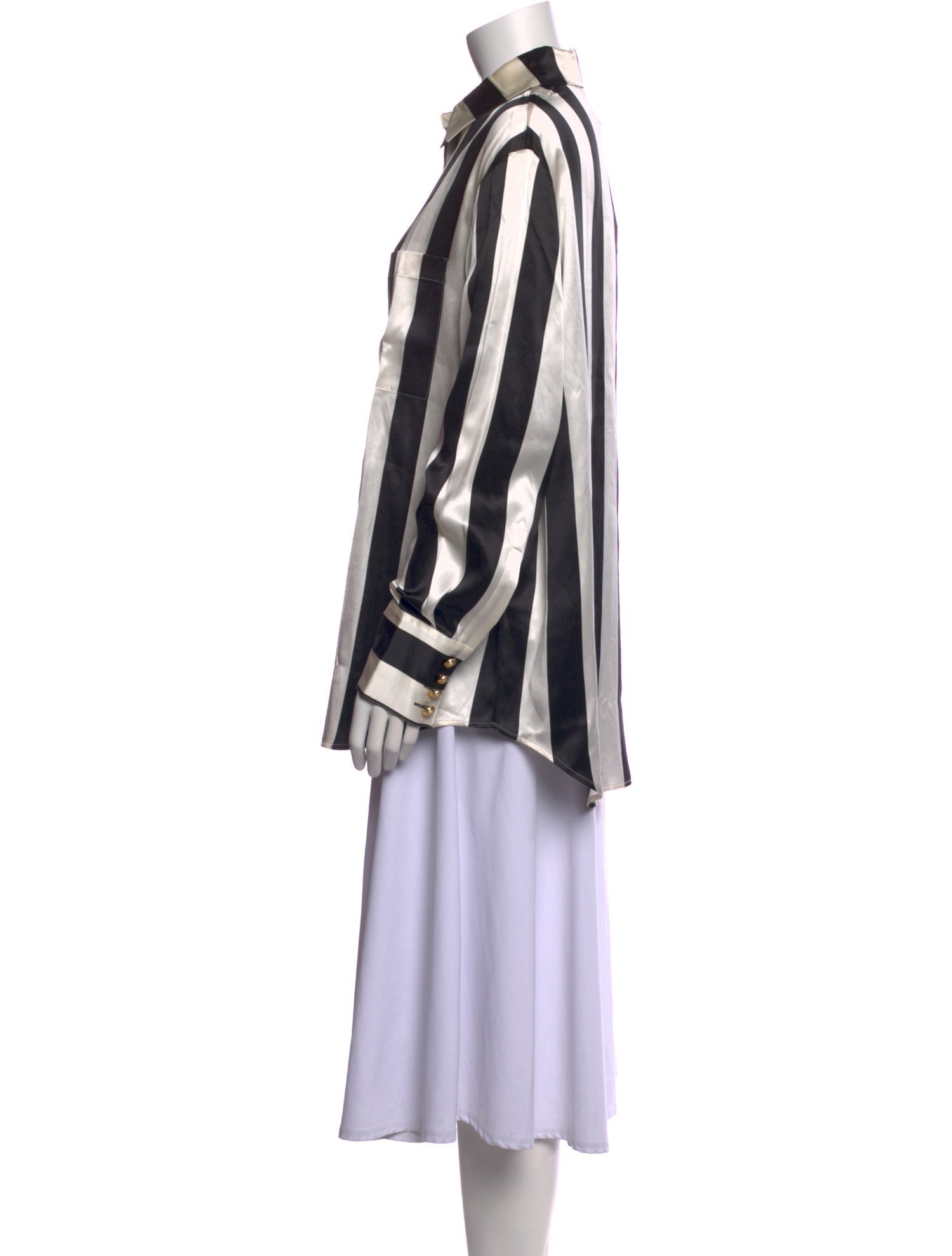 Balmain x H&M Silk Striped Button-Up Top w/ Tags