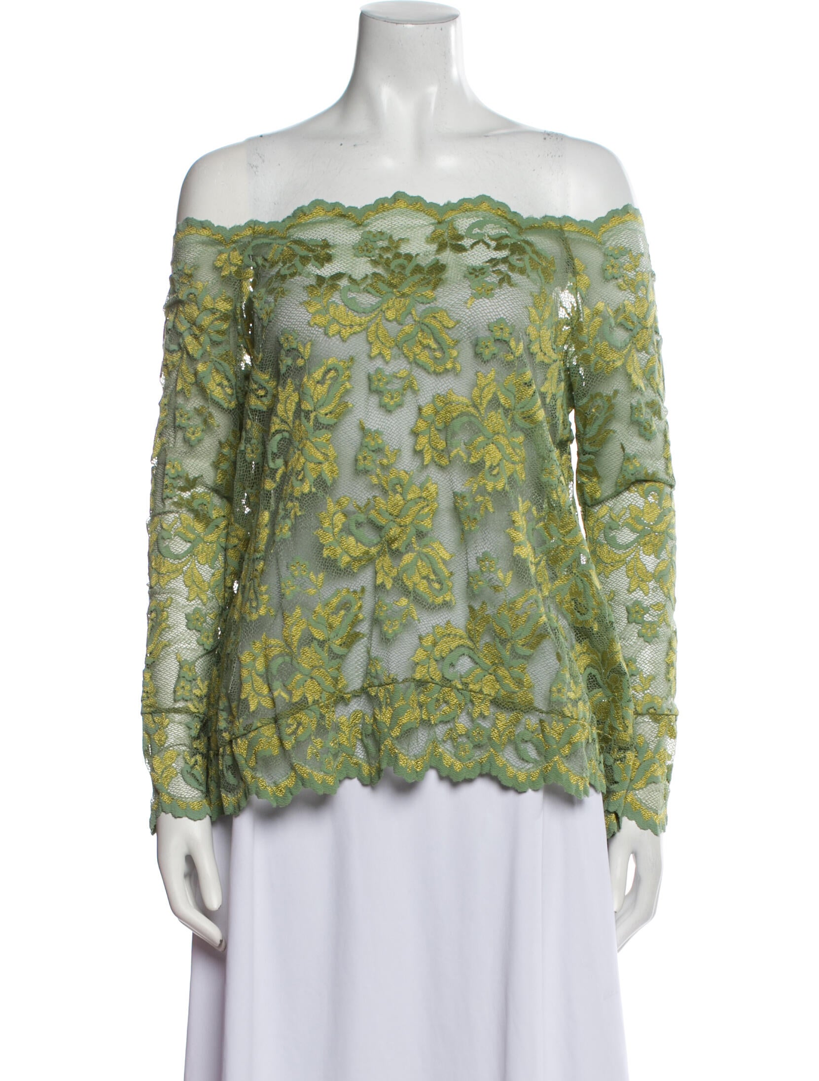 Balensi Paris Printed Off-The-Shoulder Blouse