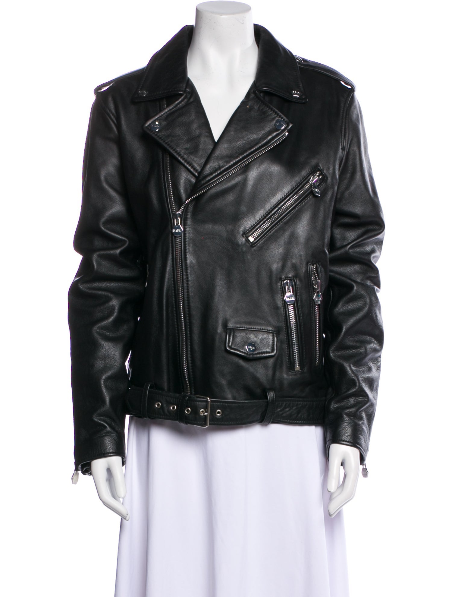 BALR. Leather Biker Jacket