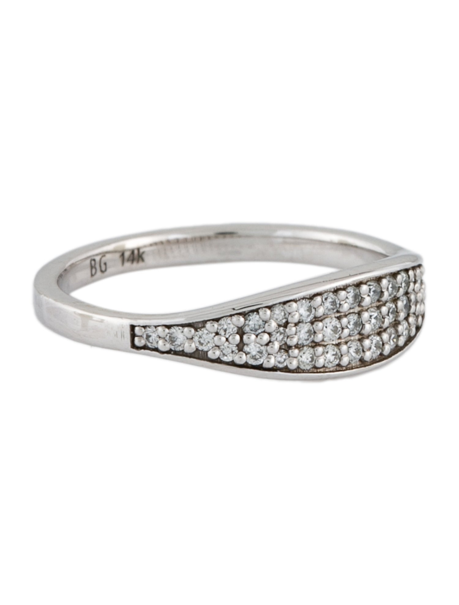 Baby Gold 14K Diamond Tapered Stacking Band