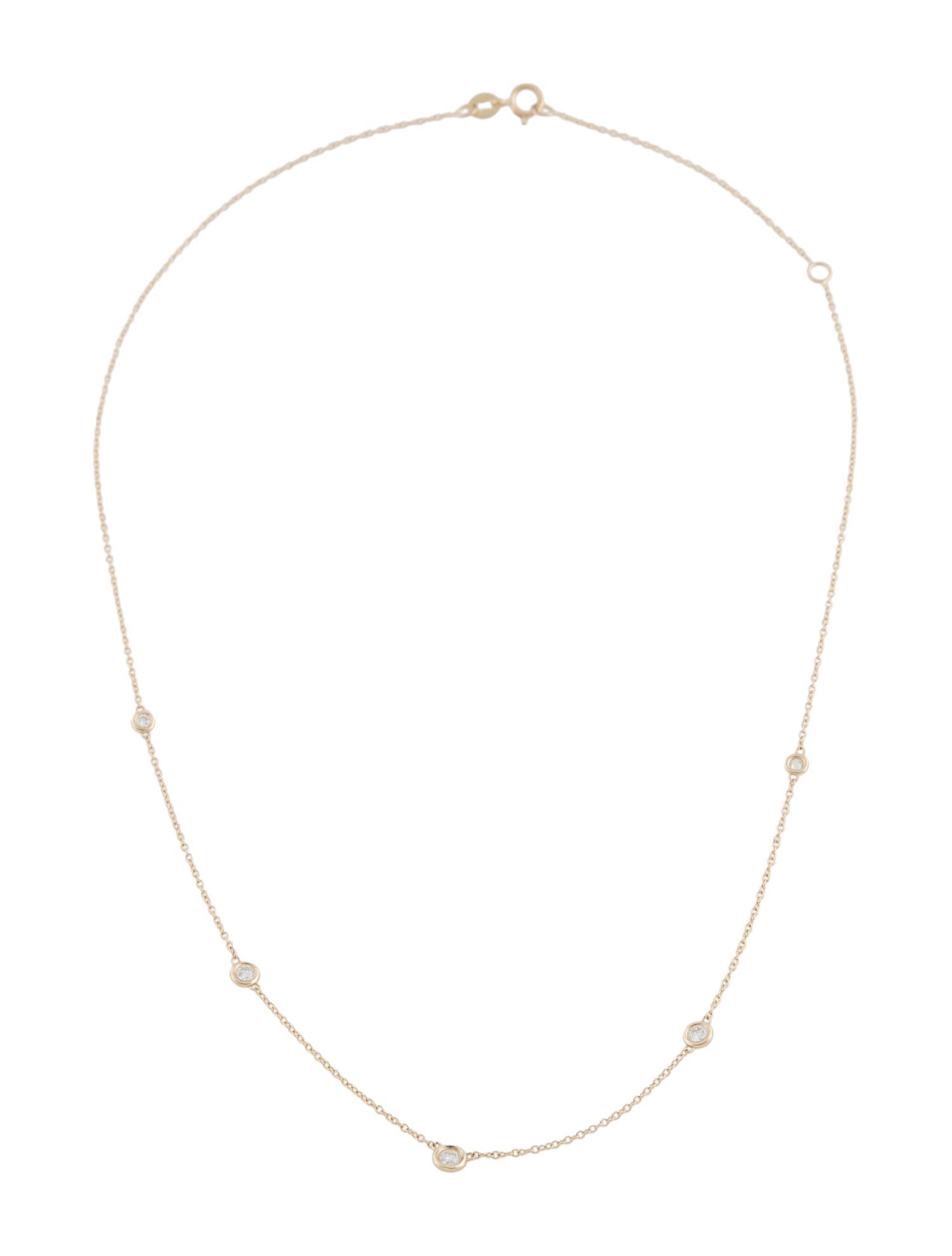 Baby Gold 14K Diamond Bezel Strand Necklace