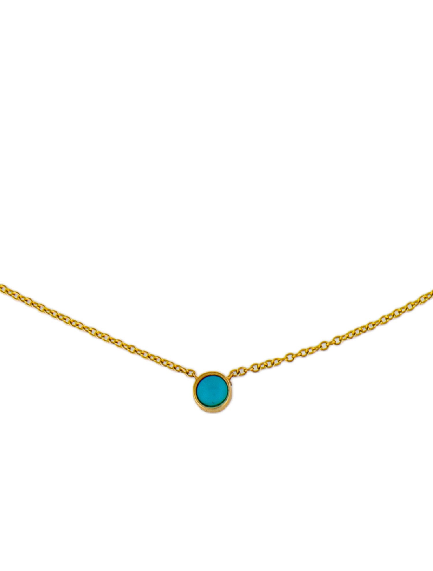 Baby Gold 14K Turquoise Pendant Necklace