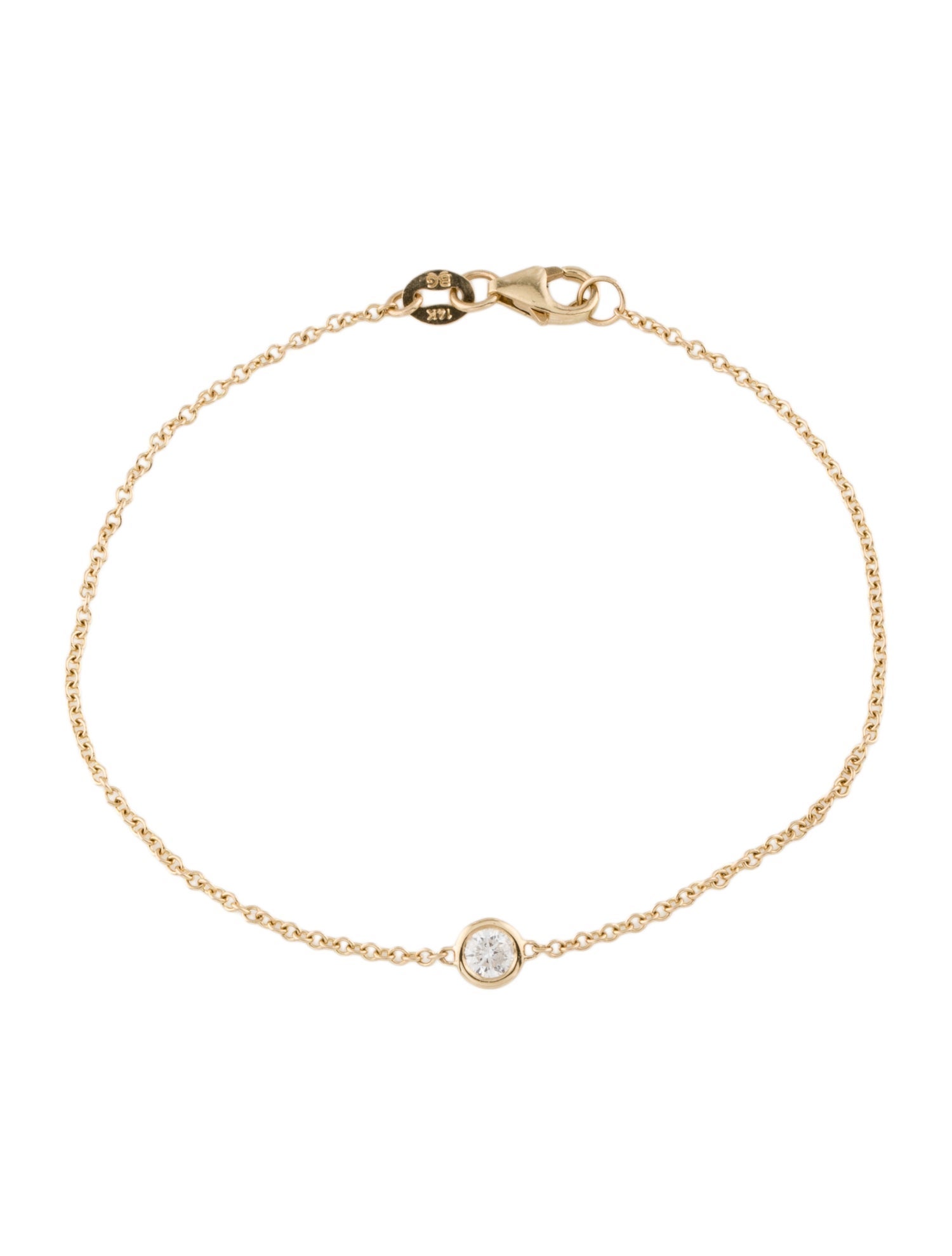 Baby Gold 14K Solitaire Diamond Bracelet