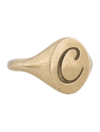 Baby Gold 14K Moyen Oval Initial 'C' Signet Ring