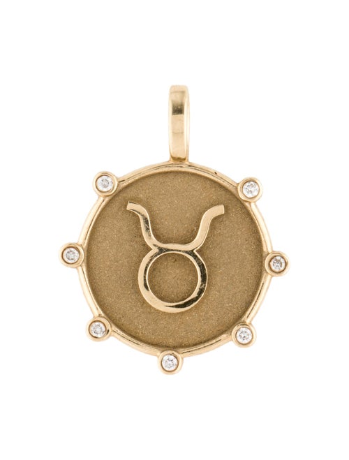 Baby Gold 14K Diamond Taurus Amulet Pendant