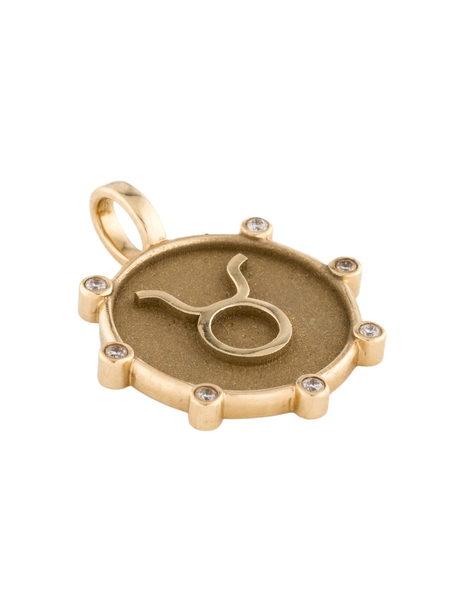 Baby Gold 14K Diamond Taurus Amulet Pendant