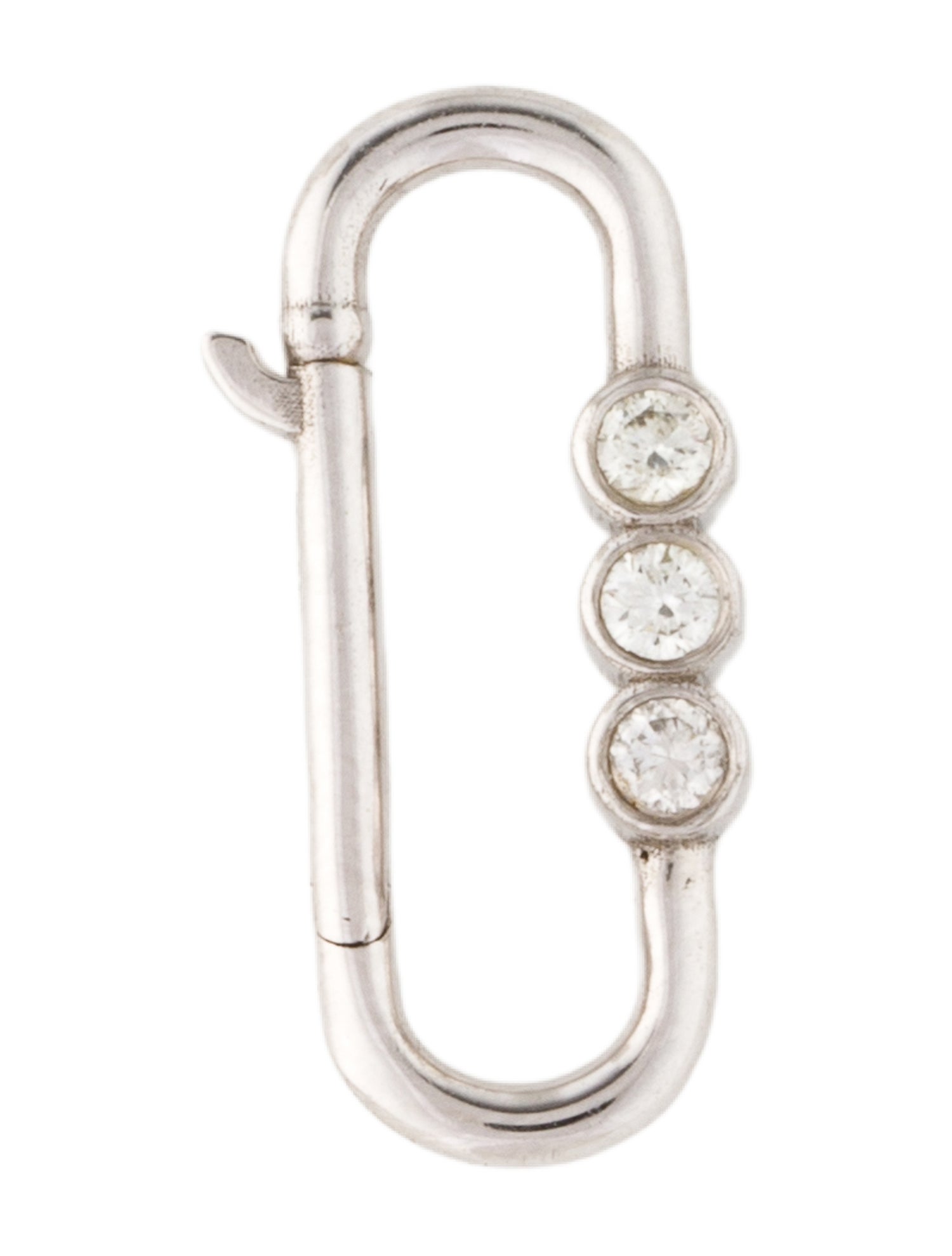 Baby Gold 14K Diamond Tri-Bezel Paper Clip Connector Pendant