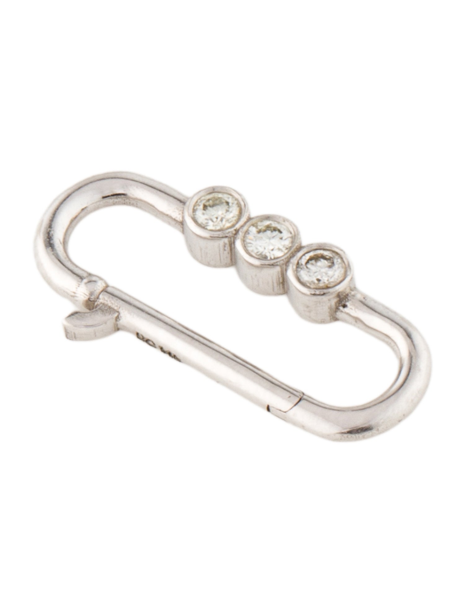 Baby Gold 14K Diamond Tri-Bezel Paper Clip Connector Pendant