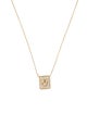Baby Gold 14K Diamond Alphabet 'V' Square Pendant Necklace