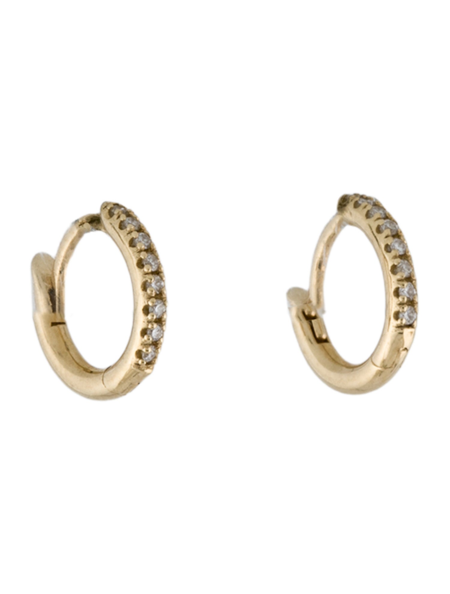 Baby Gold 14K Diamond Huggie Hoop Earrings
