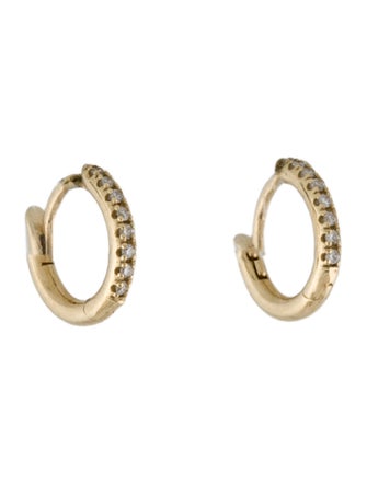 Baby Gold 14K Diamond Huggie Hoop Earrings