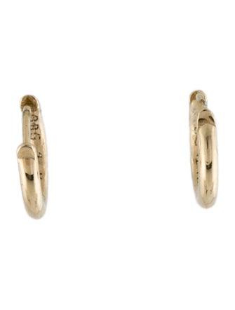 Baby Gold 14K Diamond Huggie Hoop Earrings