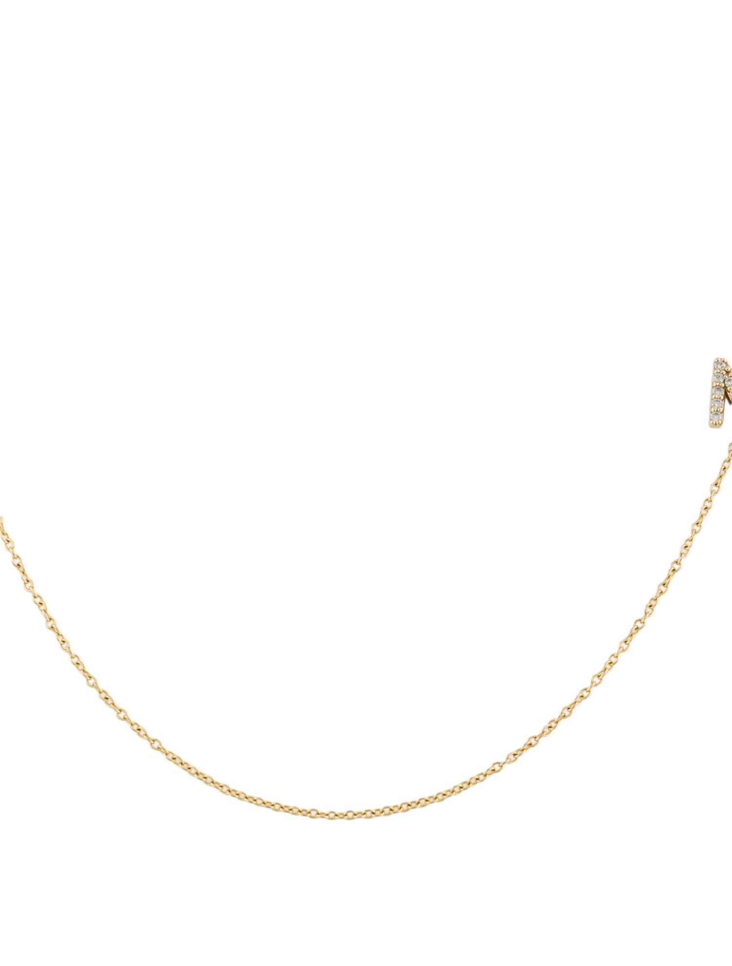 Baby Gold 14K Diamond Initial 'M' Asymmetrical Necklace