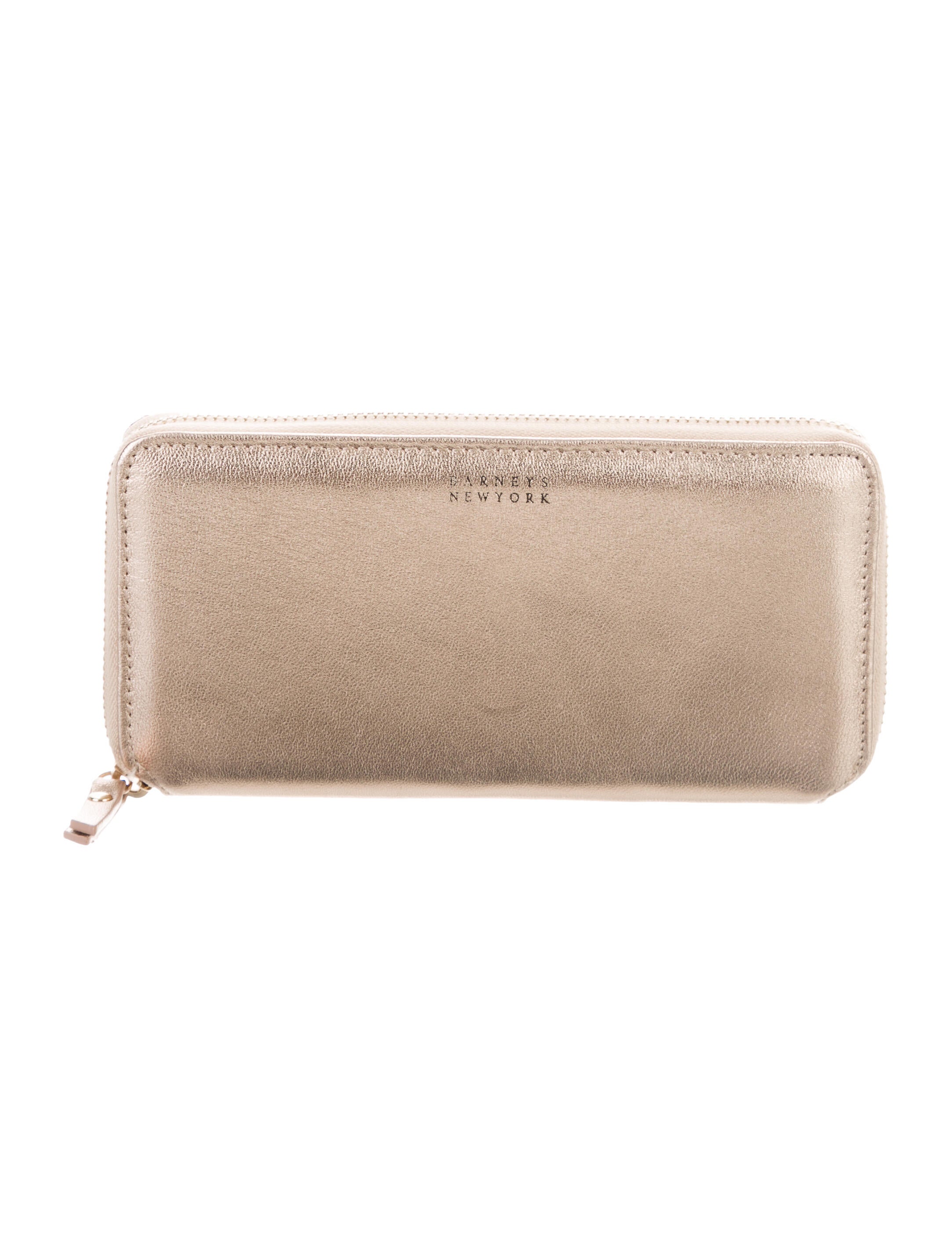 Barney's New York Metallic Leather Wallet