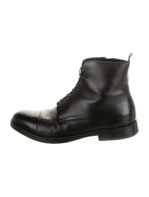 Barney's New York Leather Combat Boots Black