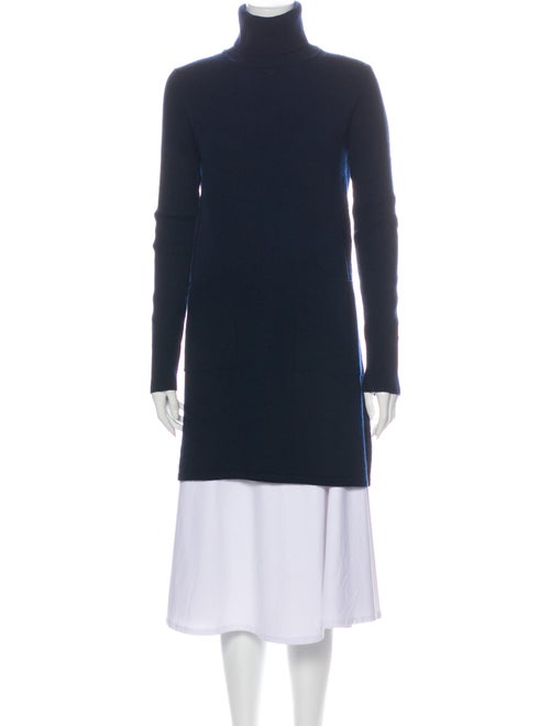Barney's New York Turtle Neck Mini Dress Blue