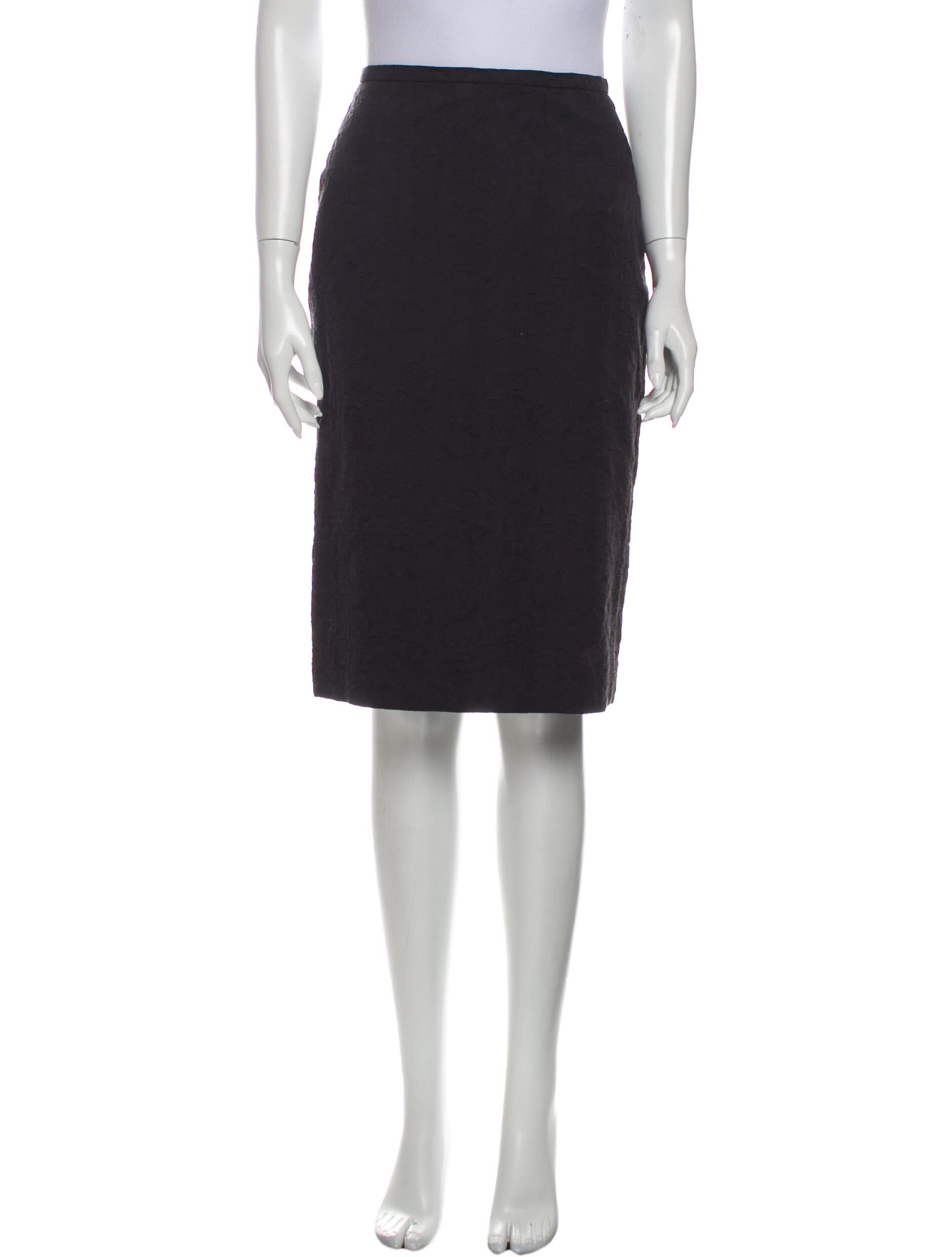 Barney's New York Embroidered Accent Knee-Length Skirt
