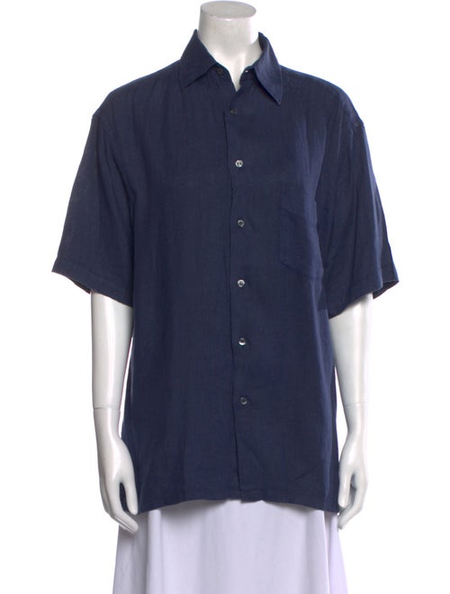 Barney's New York Short Sleeve Button-Up Top