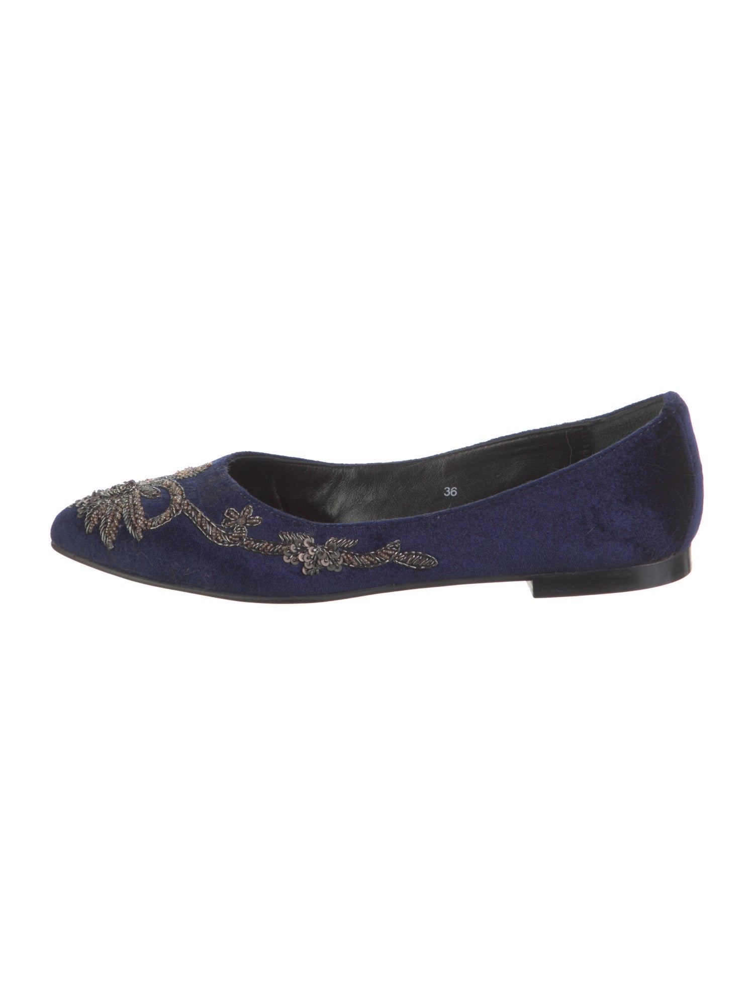 Barney's New York Velvet Patterned Flats