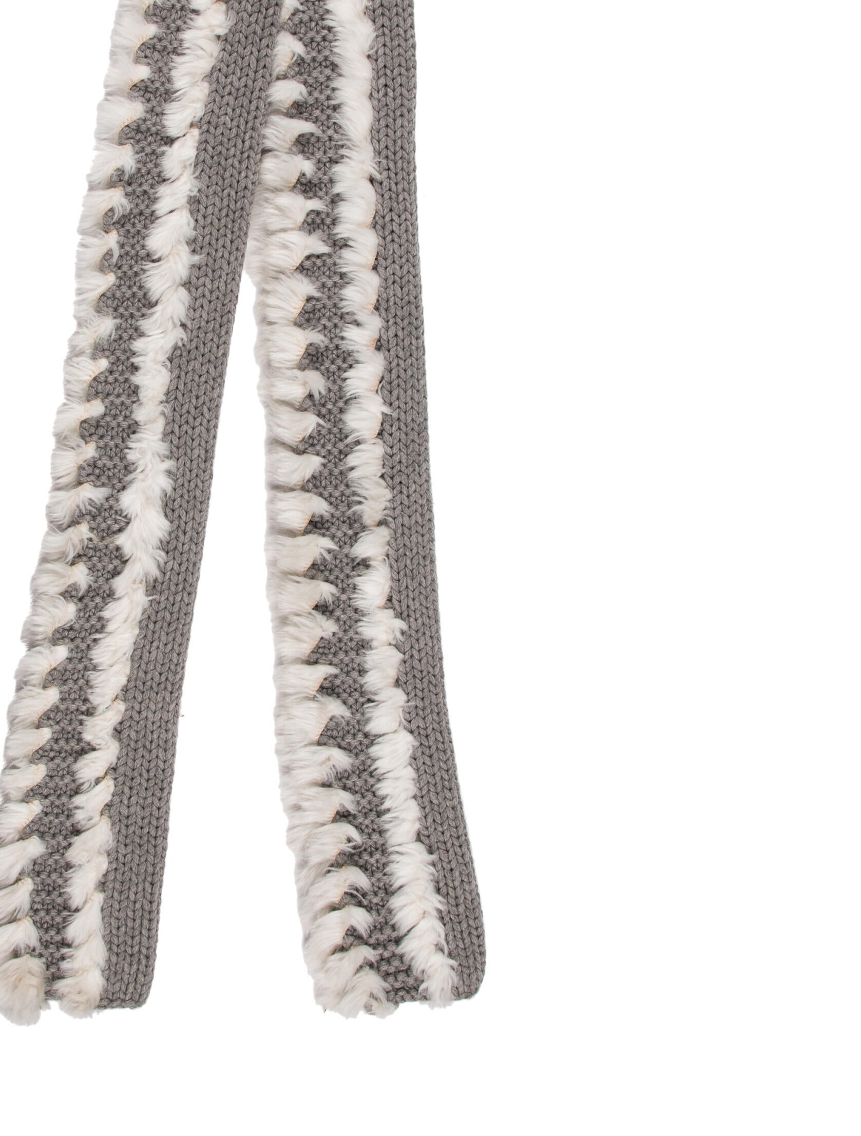 Barney's New York Shearling Striped Shawl