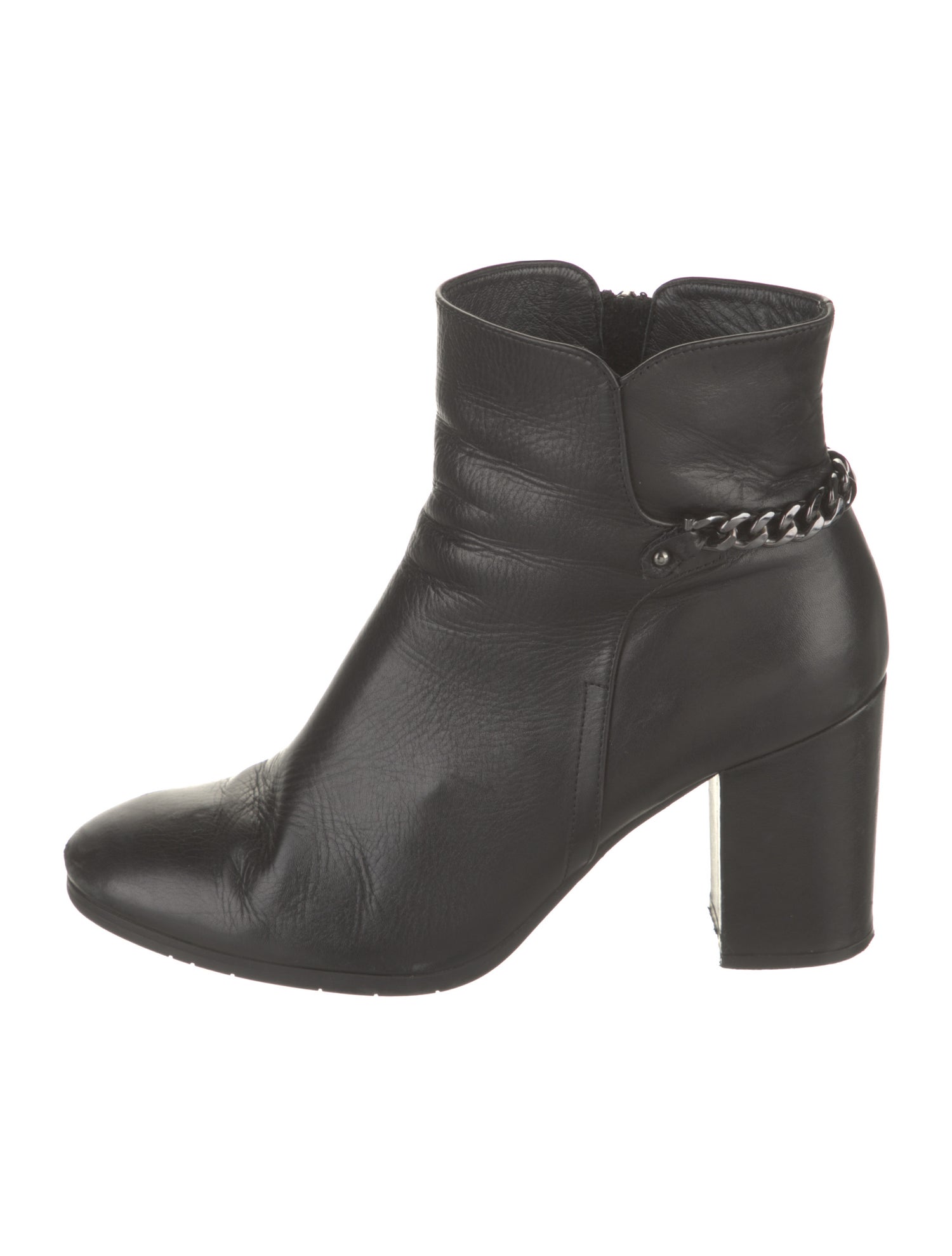 Barney's New York Leather Chain-Link Accents Boots