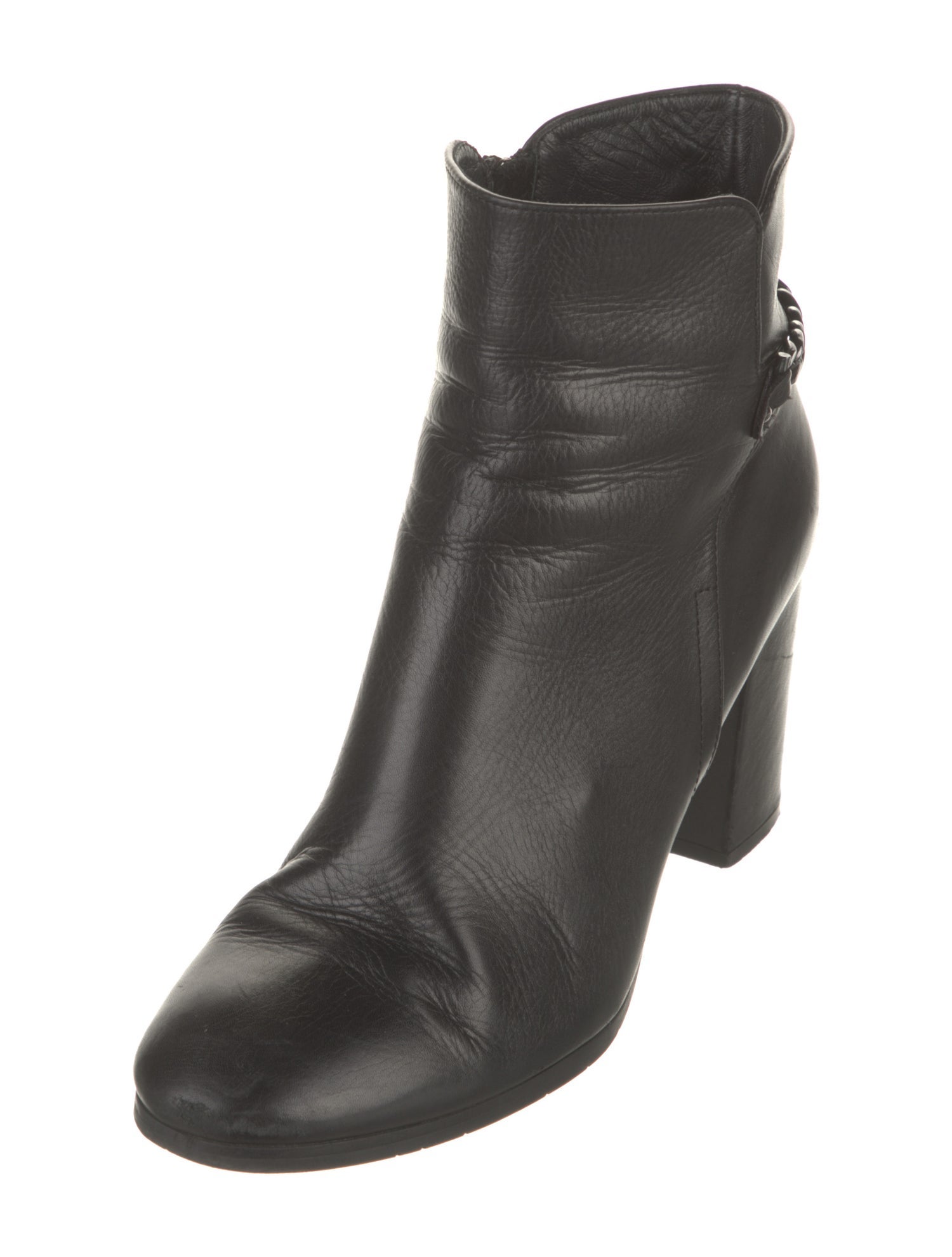 Barney's New York Leather Chain-Link Accents Boots