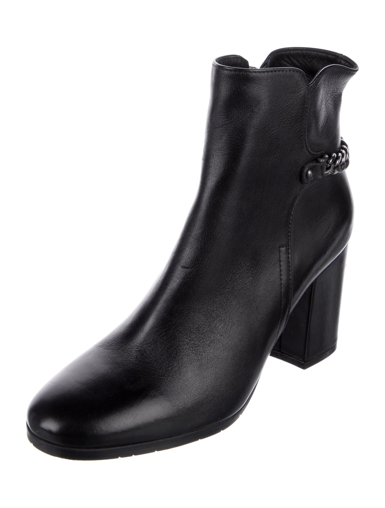 Barney's New York Leather Chain-Link Accents Boots