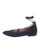Barney's New York Suede Lasercut Accents Ballet Flats