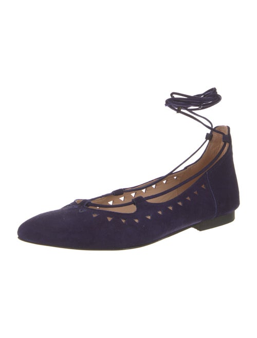 Barney's New York Suede Lasercut Accents Ballet Flats