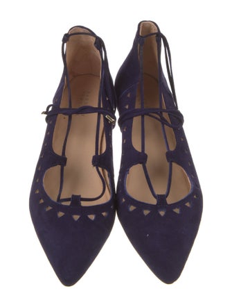 Barney's New York Suede Lasercut Accents Ballet Flats