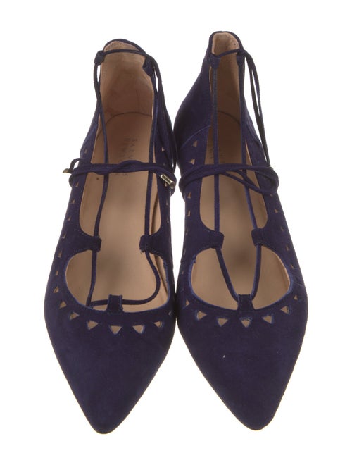 Barney's New York Suede Lasercut Accents Ballet Flats