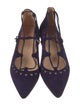 Barney's New York Suede Lasercut Accents Ballet Flats