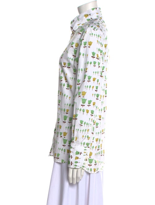 Barney's New York Printed Long Sleeve Button-Up Top