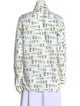 Barney's New York Printed Long Sleeve Button-Up Top