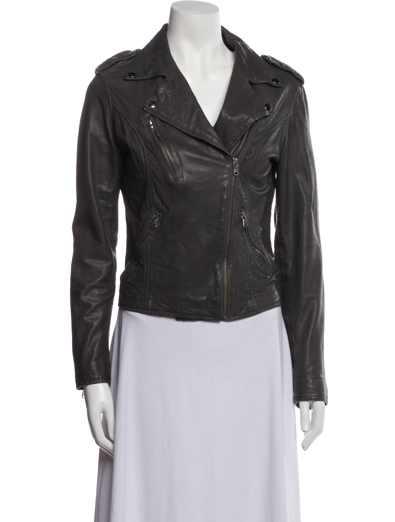 Barney's New York Leather Biker Jacket