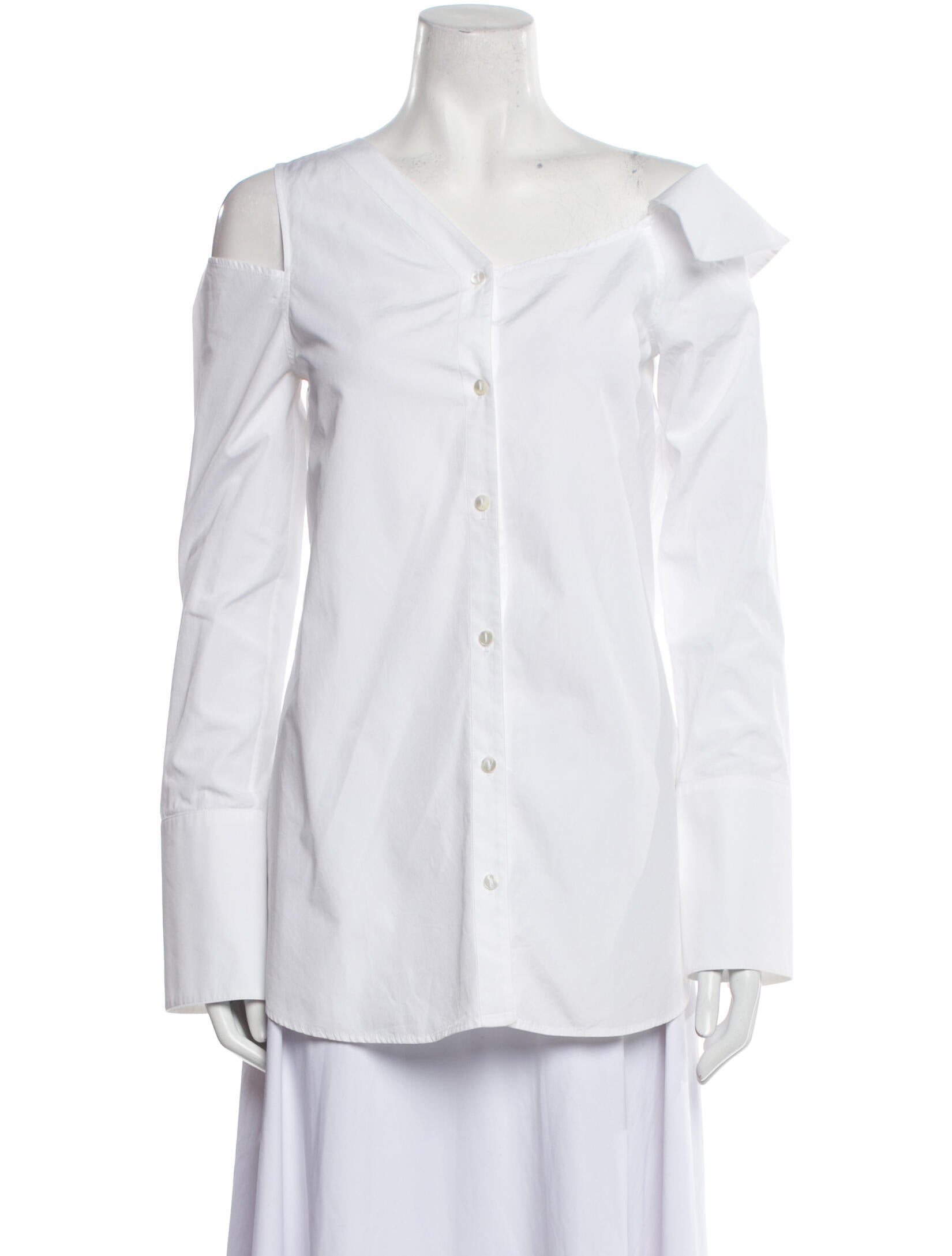 Barney's New York V-Neck Long Sleeve Button-Up Top