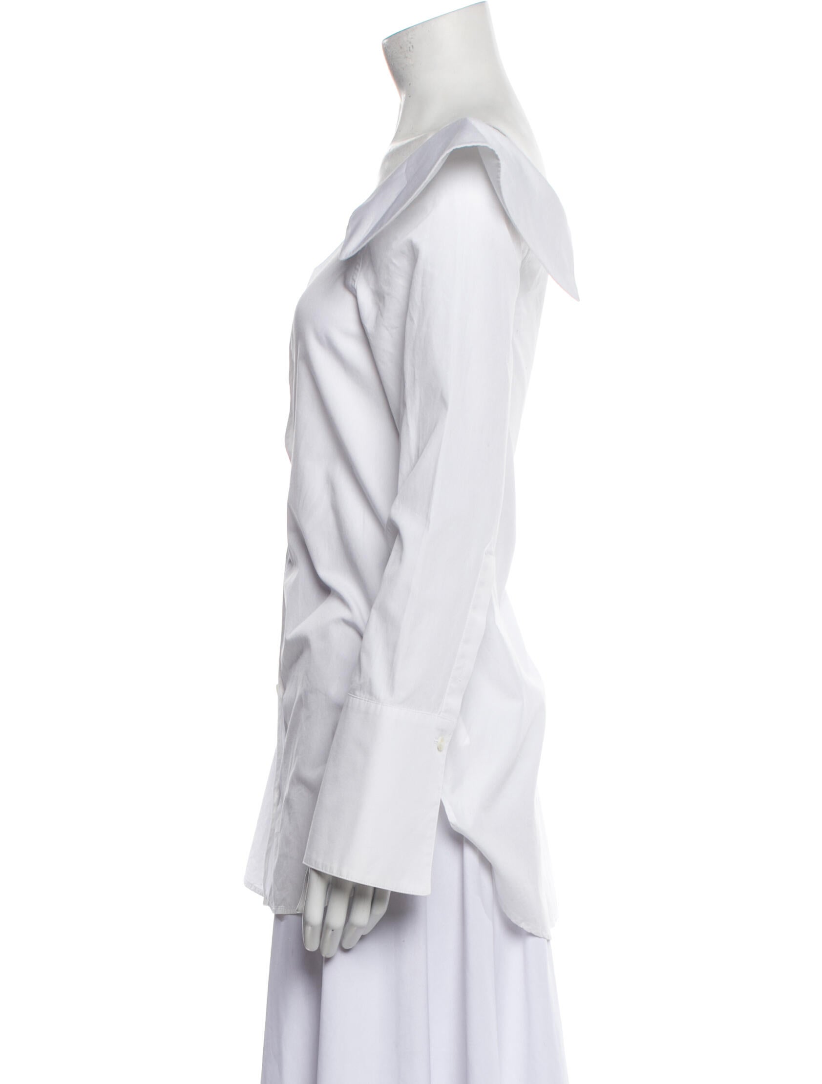 Barney's New York V-Neck Long Sleeve Button-Up Top