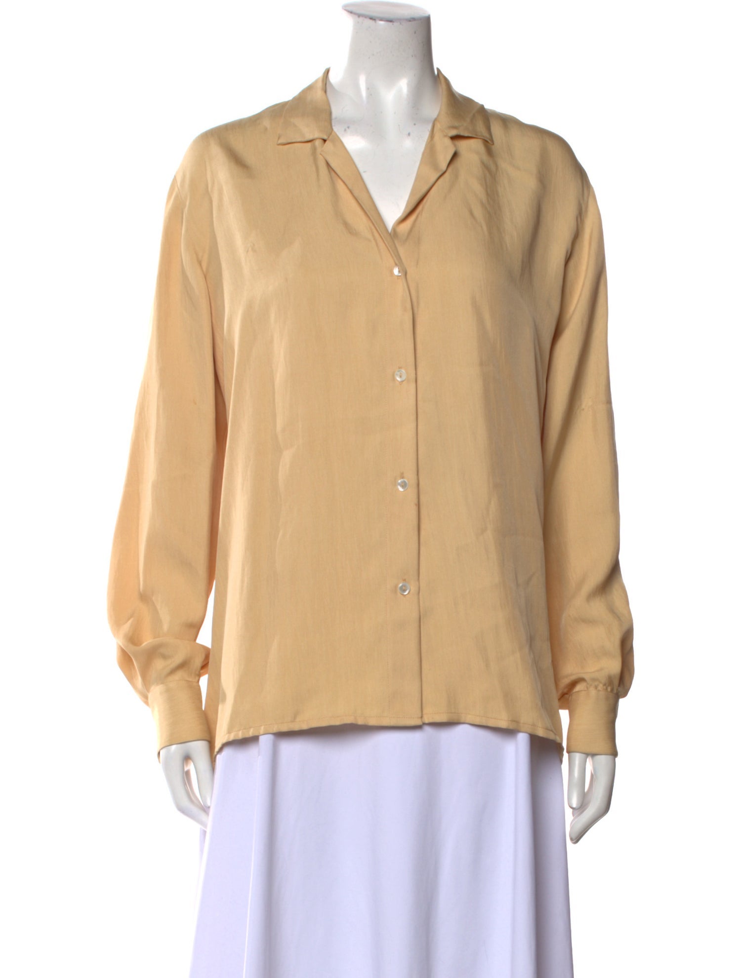 Barney's New York Silk V-Neck Button-Up Top