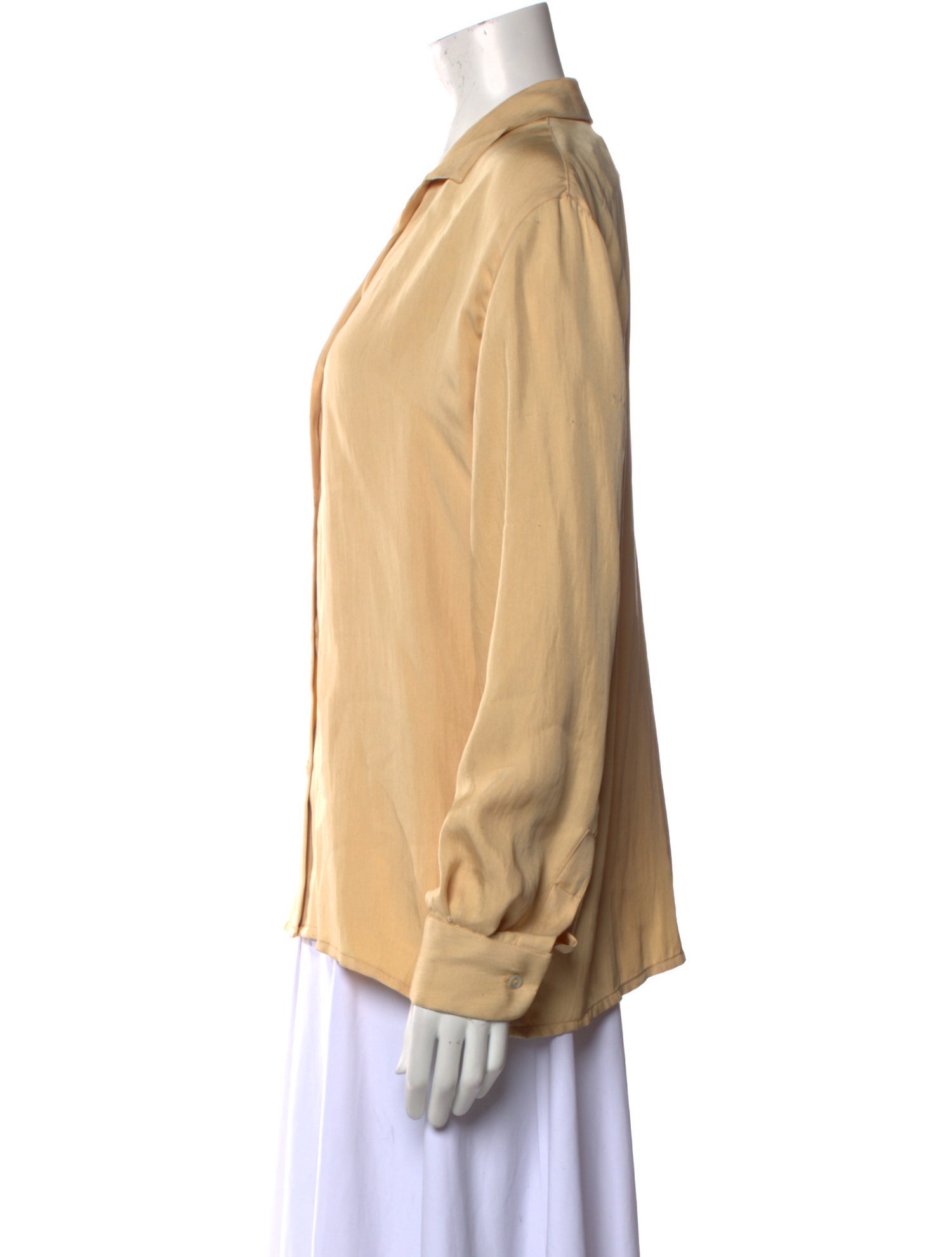 Barney's New York Silk V-Neck Button-Up Top