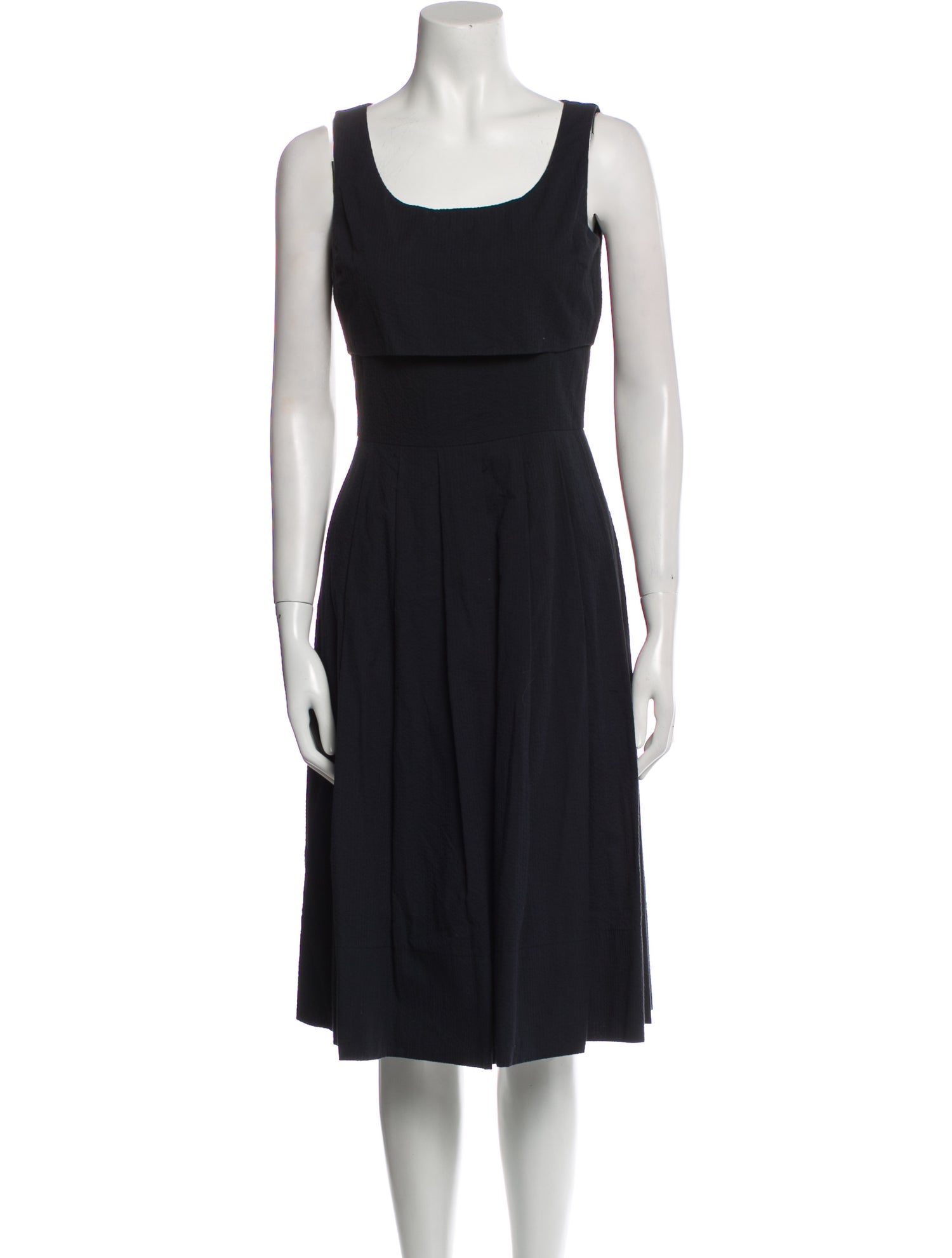 Barney's New York Scoop Neck Midi Length Dress