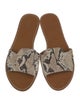 Barney's New York Embossed Leather Animal Print Slides