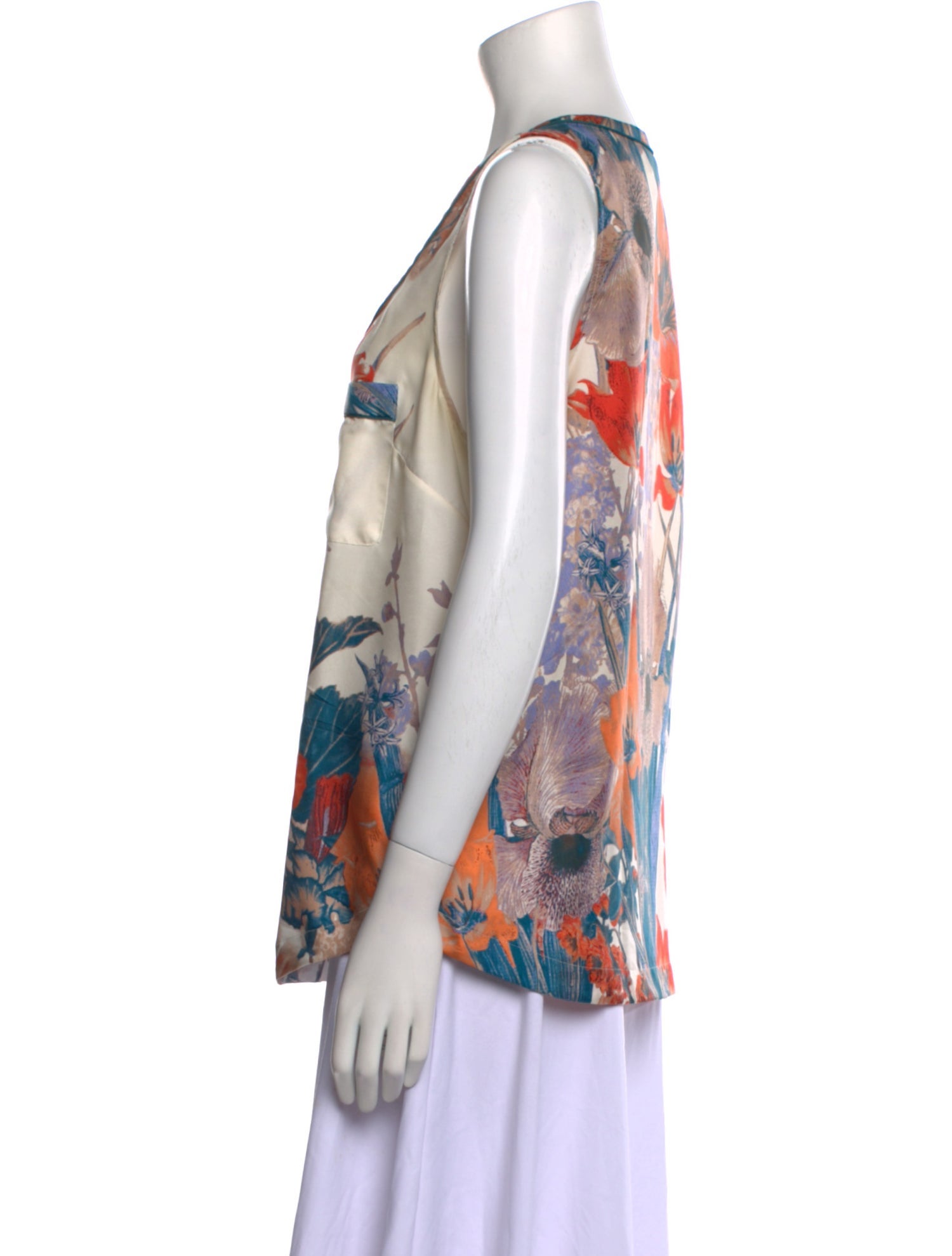 Barney's New York Silk Floral Print Top
