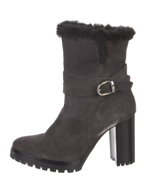 Barney's New York Suede Fur Trim Boots