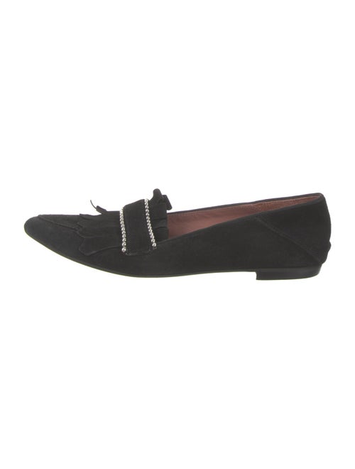 Barney's New York Suede Fringe Trim Accent Loafers