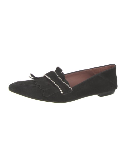 Barney's New York Suede Fringe Trim Accent Loafers