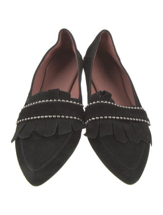 Barney's New York Suede Fringe Trim Accent Loafers