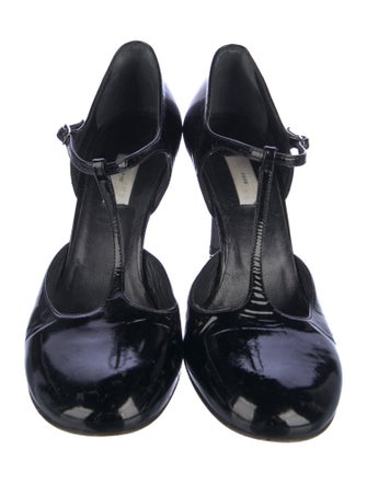 Barney's New York Patent Leather T-Strap Pumps