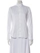 Barney's New York Mock Neck Long Sleeve Button-Up Top