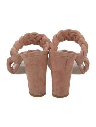 Barney's New York Suede Braided Accents Slides
